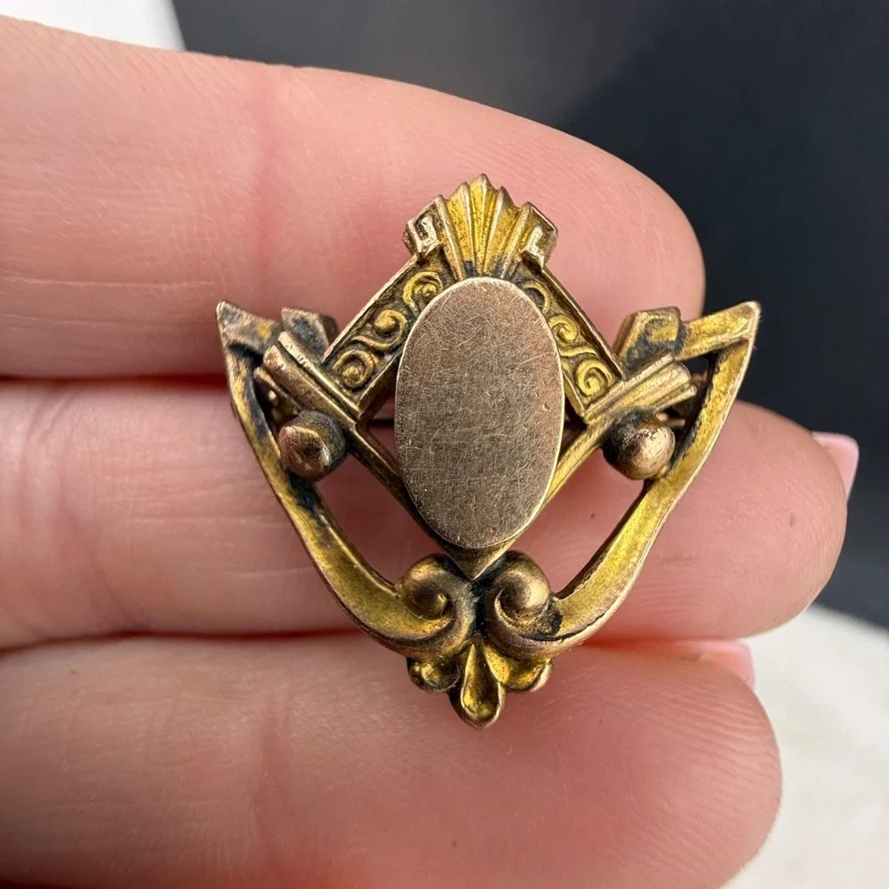 Vintage Gold Filled Watch Chain Brooch Signed S&W